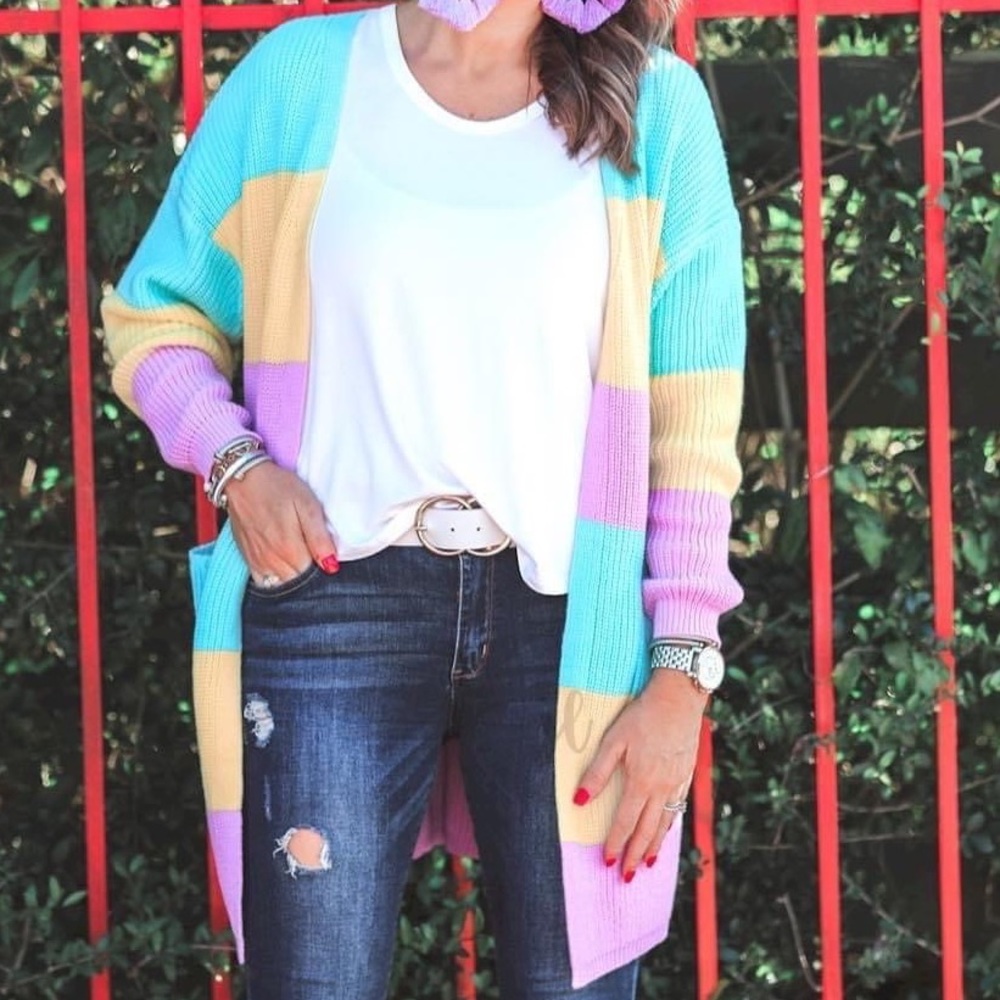 Color Block Pocket Cardigan
